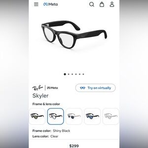 Ray-Ban Meta Skyler Smart Glasses in Black